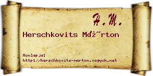 Herschkovits Márton névjegykártya