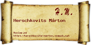 Herschkovits Márton névjegykártya