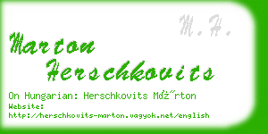 marton herschkovits business card